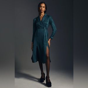 Anthropologie Blazer Wrap Dress -Size 4 Indigo